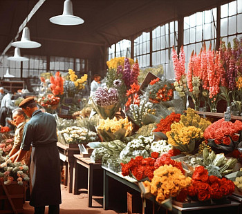Цветочный магазин на рынке. 18 лет работы