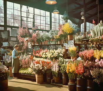 Цветочный магазин в проходном месте