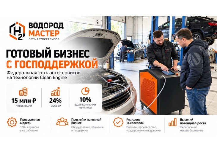 15 млн ₽ инвестиций на масштабирование федеральной сети автосервисов «Водород Мастер» Фото - 1