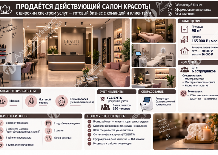Продается действующий салон красоты с широким спектром услуг Фото - 1