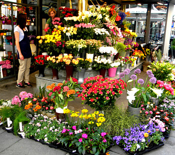 Цветочный магазин в густонаселённом районе